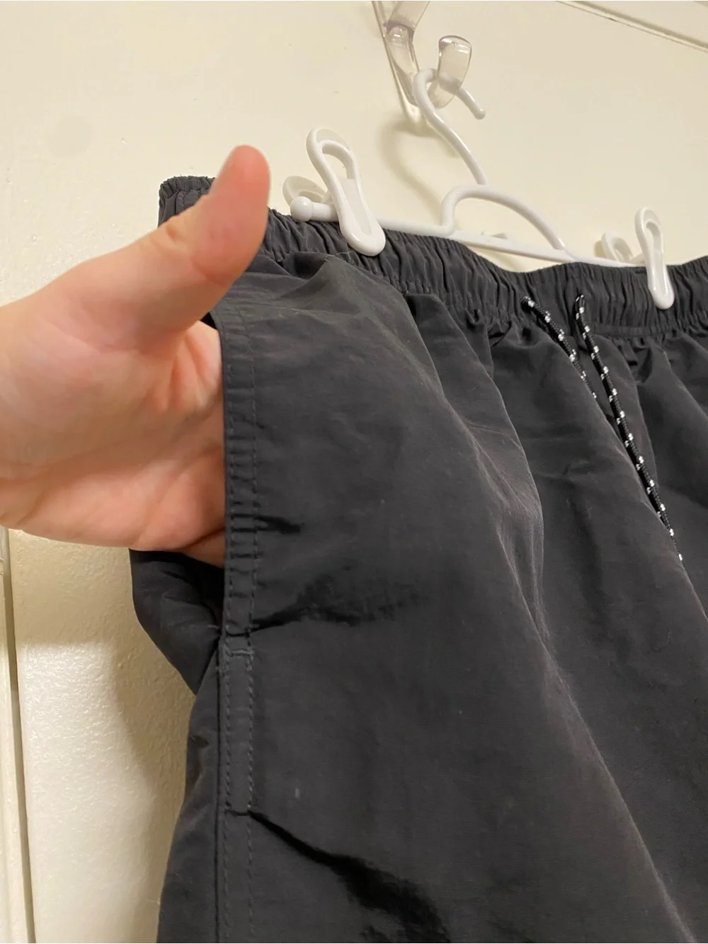 Goodfellow & Co Black 5” Swim Trunks with Black-and-White Drawstring